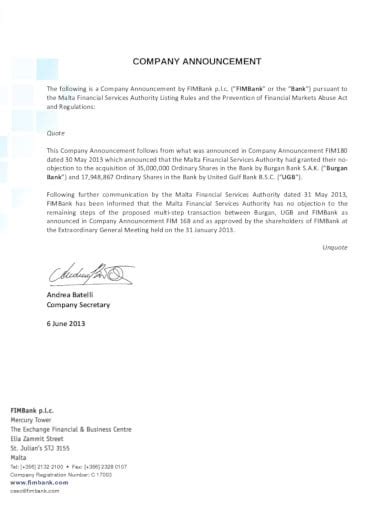 Announcement from the Systems and .